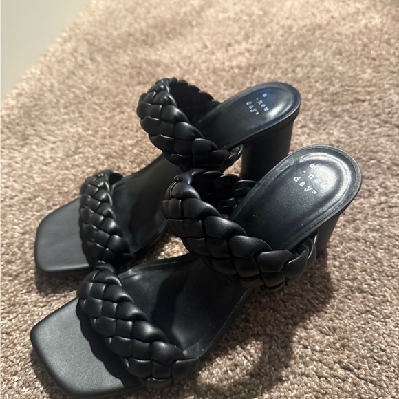 a new day Black Braided Double-Strap Slide Heels - Picture 2 of 2